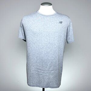 New Balance Crew Tee XL Light Grey Heather Cotton Poly Athletic Comfort